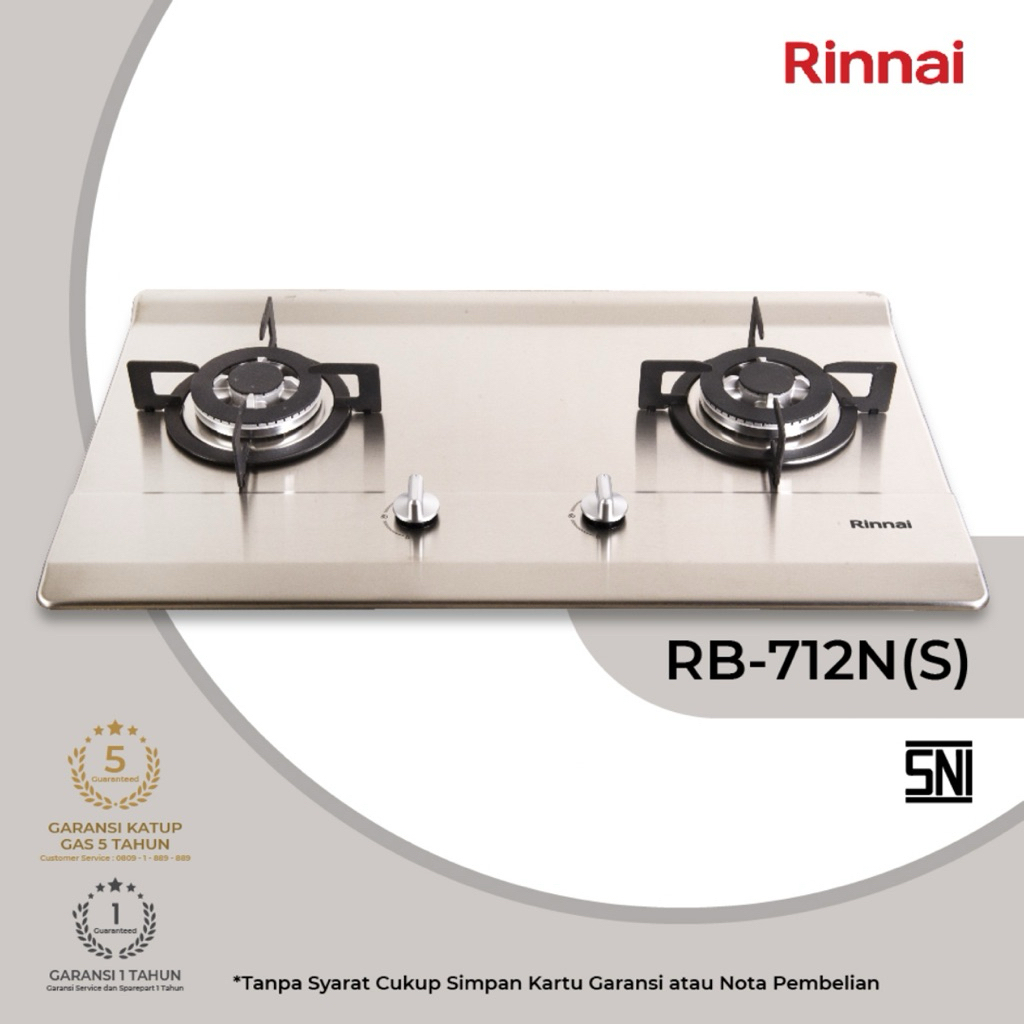 KOMPOR TANAM RINNAI RB-712N(S) STAINLESS STEEL