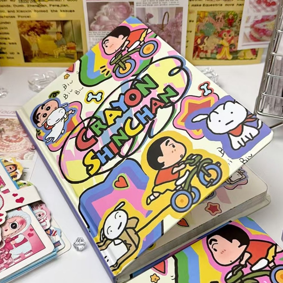 

Ready Crayon Bicycle Cute Shin-Shikong A5 Hard Shell Book Full-Color Inner Page Notebook Mahasiswa Buku Manual Cetak Nilai Tinggi LM74