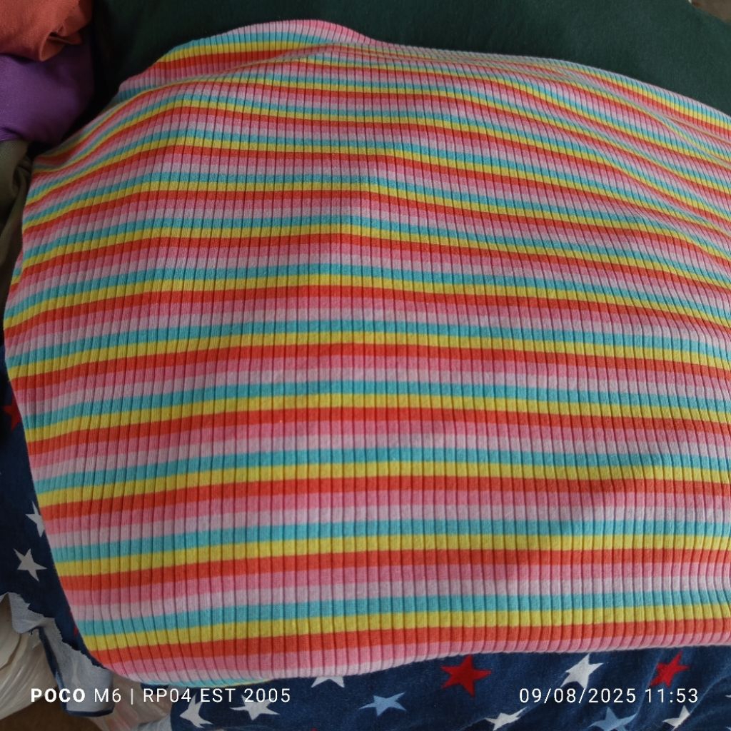 HARGA/0,5 M ~ KAIN BAHAN KAOS MANGO KNIT PREMIUM ~ KAIN CABUT JARUM MOTIF SALUR ~ BAHAN HORNET KNIT