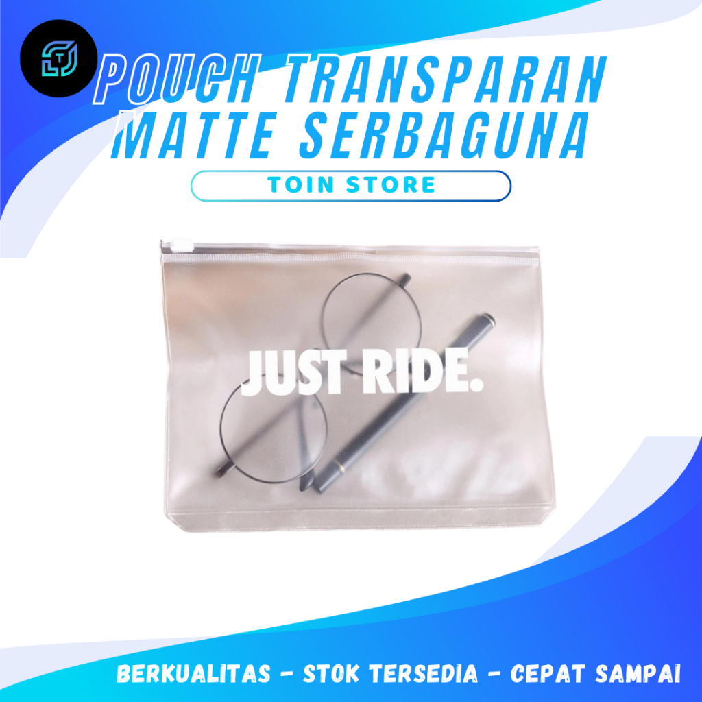 Pouch Mika Transparan / Tas Multifungsi Kosmetik, Masker, Kacamata, Alat Tulis
