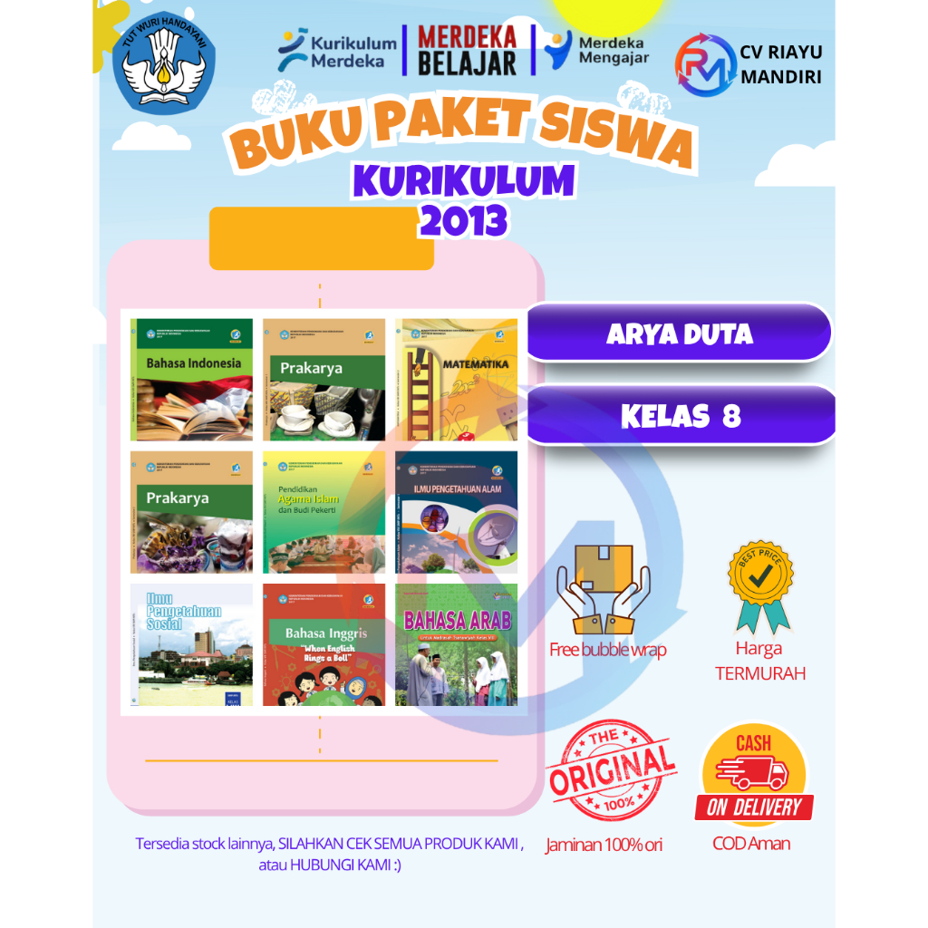 Buku Paket  K13 SD Kelas 8 Arya Duta