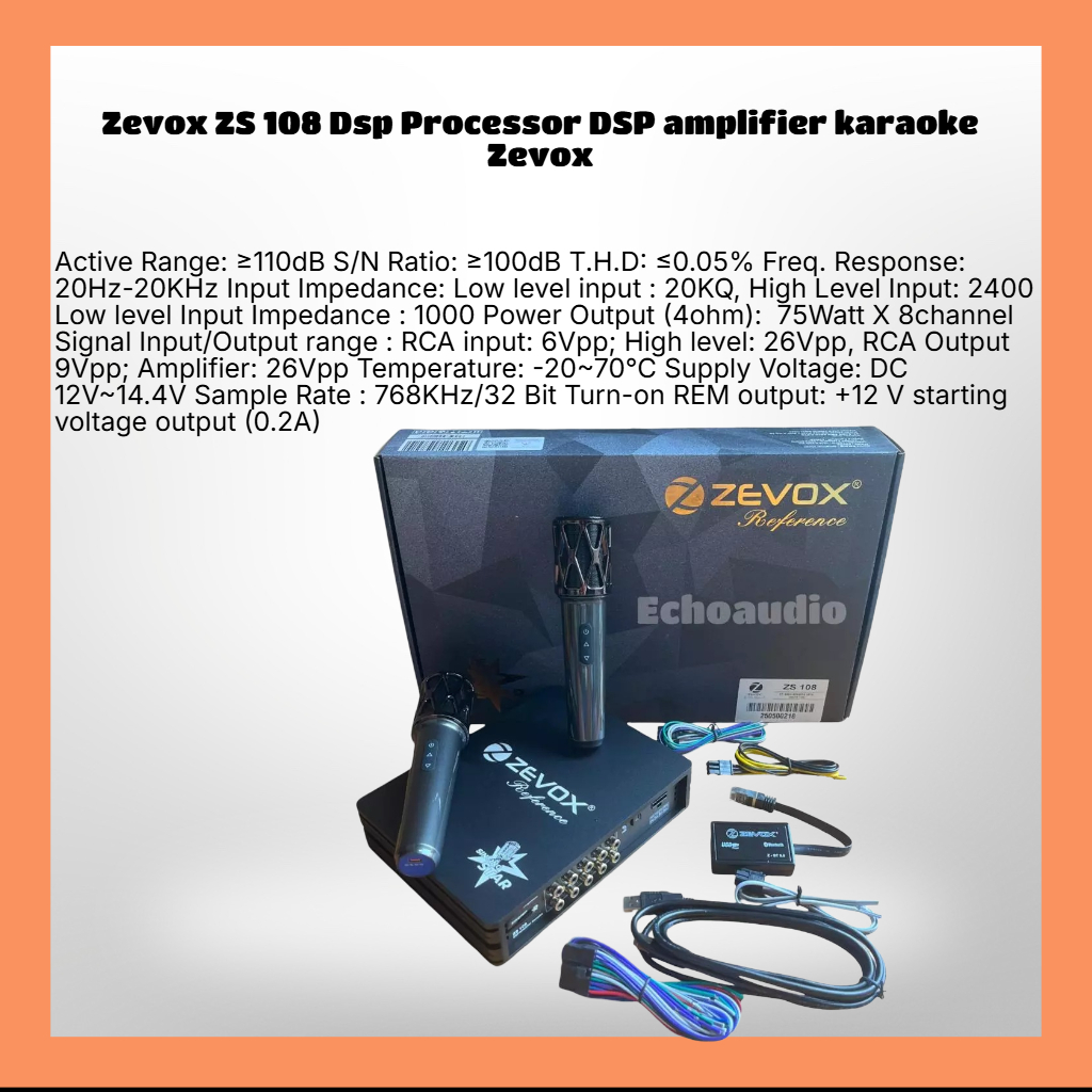 Zevox ZS 108  Dsp Processor DSP amplifier karaoke Zevox