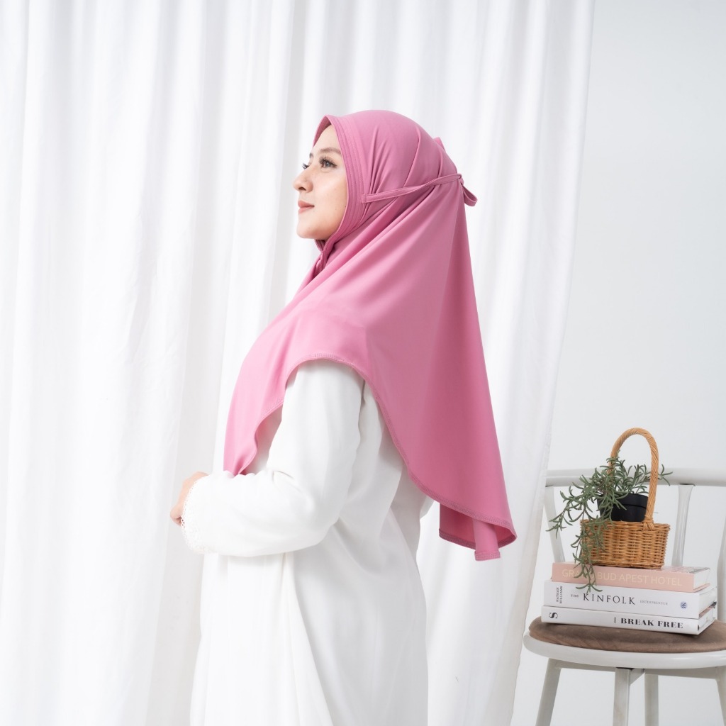 JUMA Hijab Syria Tali Bergo Wanita Muslimah Jilbab Instan  Bahan Jersey Premium