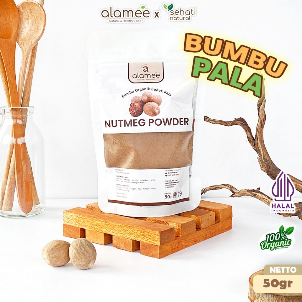

ALAMEE Bumbu Dapur Pala Bubuk Nutmeg Seasoning Powder Rempah Murni Asli Tanpa Campuran Organik 50g