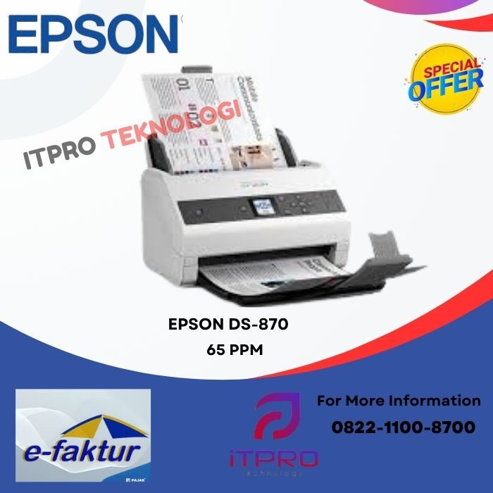 Scanner EPSON WORKFORCE DS-870 DS870 DS 870 A3 Dilipat Garansi Resmi - TKDN