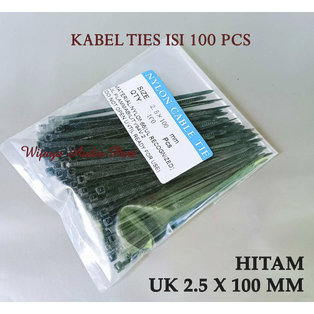 

1 PCS KABEL TIES KABEL TALI CAPUNG KABEL RIPET 2.5 x 100mm isi 100 pcs bagus