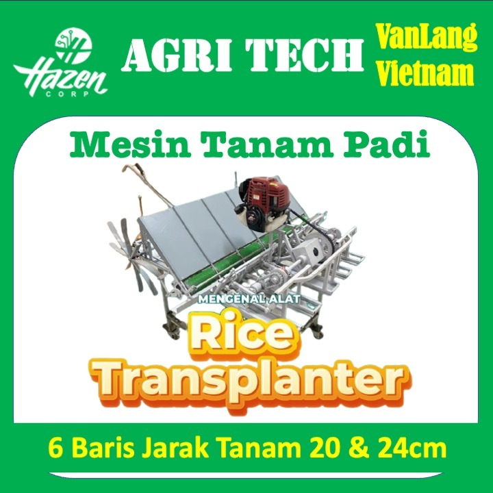 Mesin Tanam Padi Tepat Guna 6 Baris Rice Transplanter Sistem Jarwo by HAZEN
