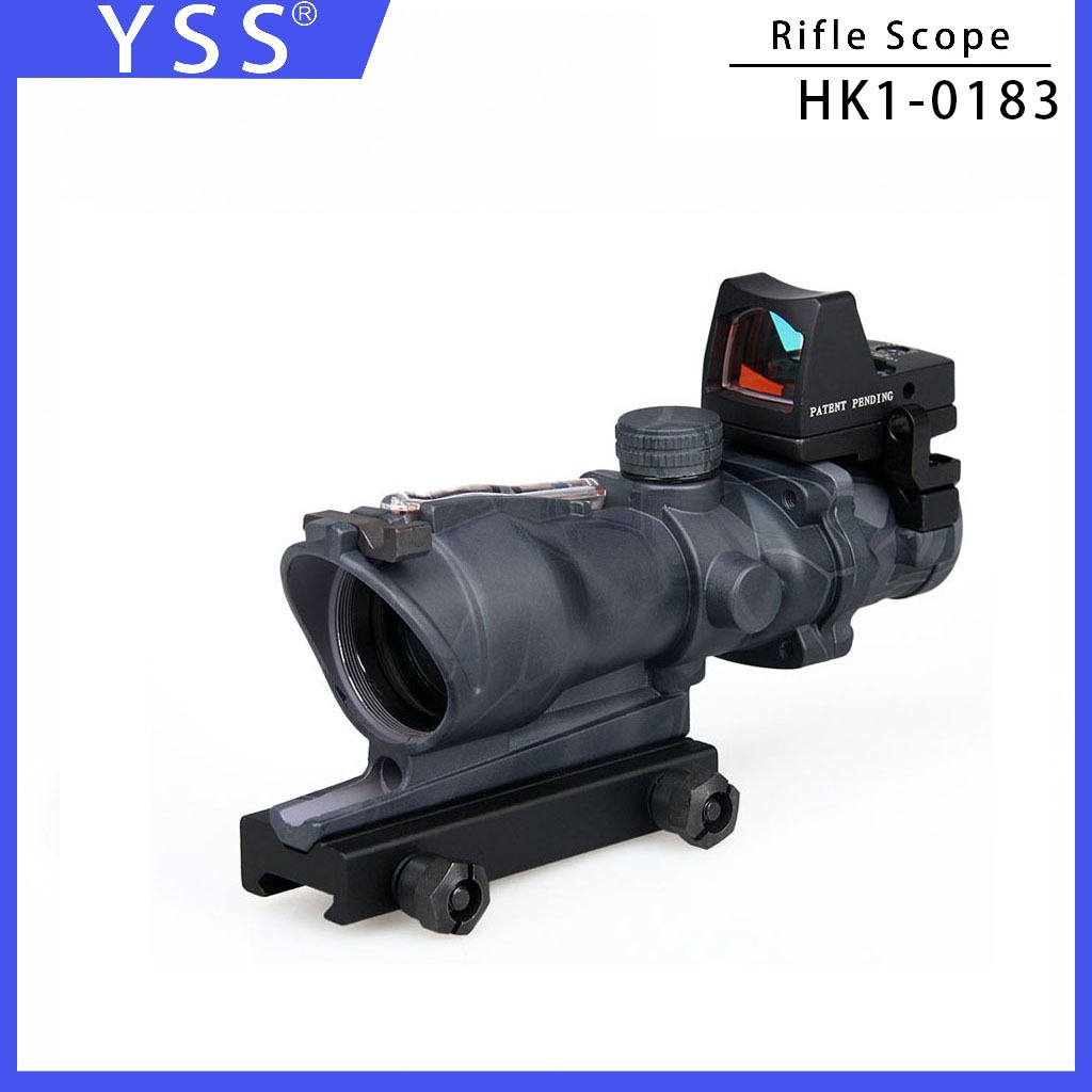 YSS HK1-0183 4x32 ACOG Style Fiber Rifle Scope dengan Red Dot Sight - Merek Rifle Scope Terbaik untu