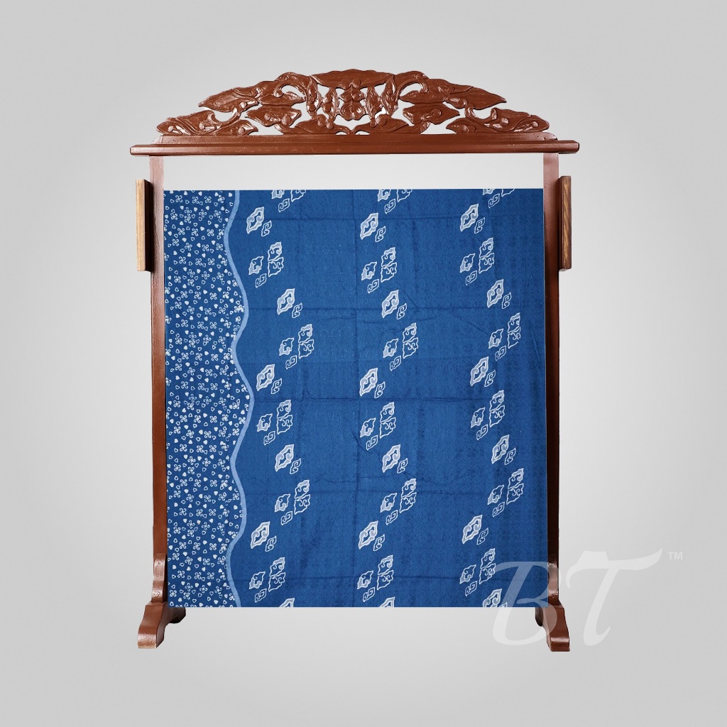 BATIK TRUSMI Kain Panjang Bahan Dobby Gel Mega Mendung SIX Warna Biru MFY