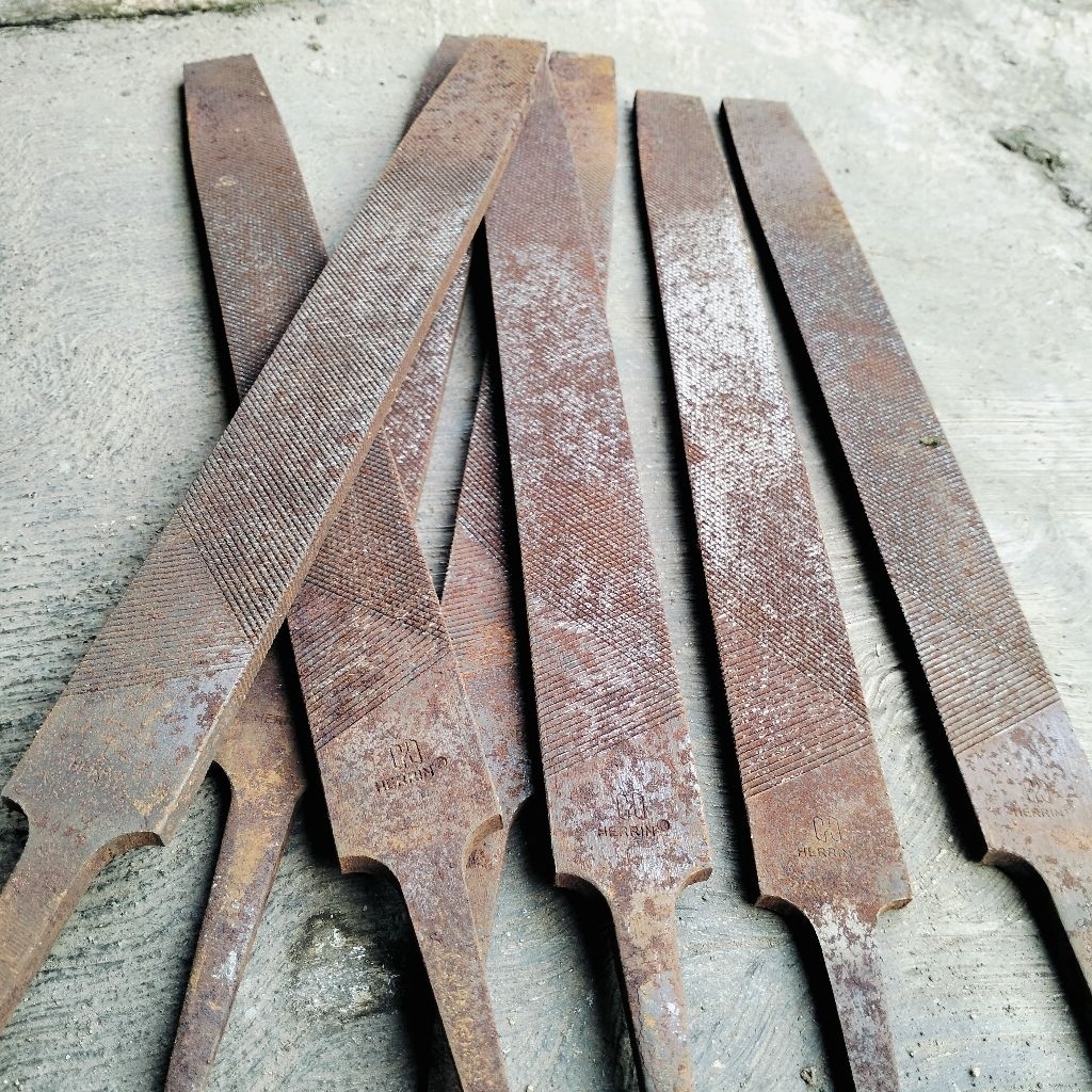 kikir bekas 12" inch layak pakai bahan pande besi cap HERRIN