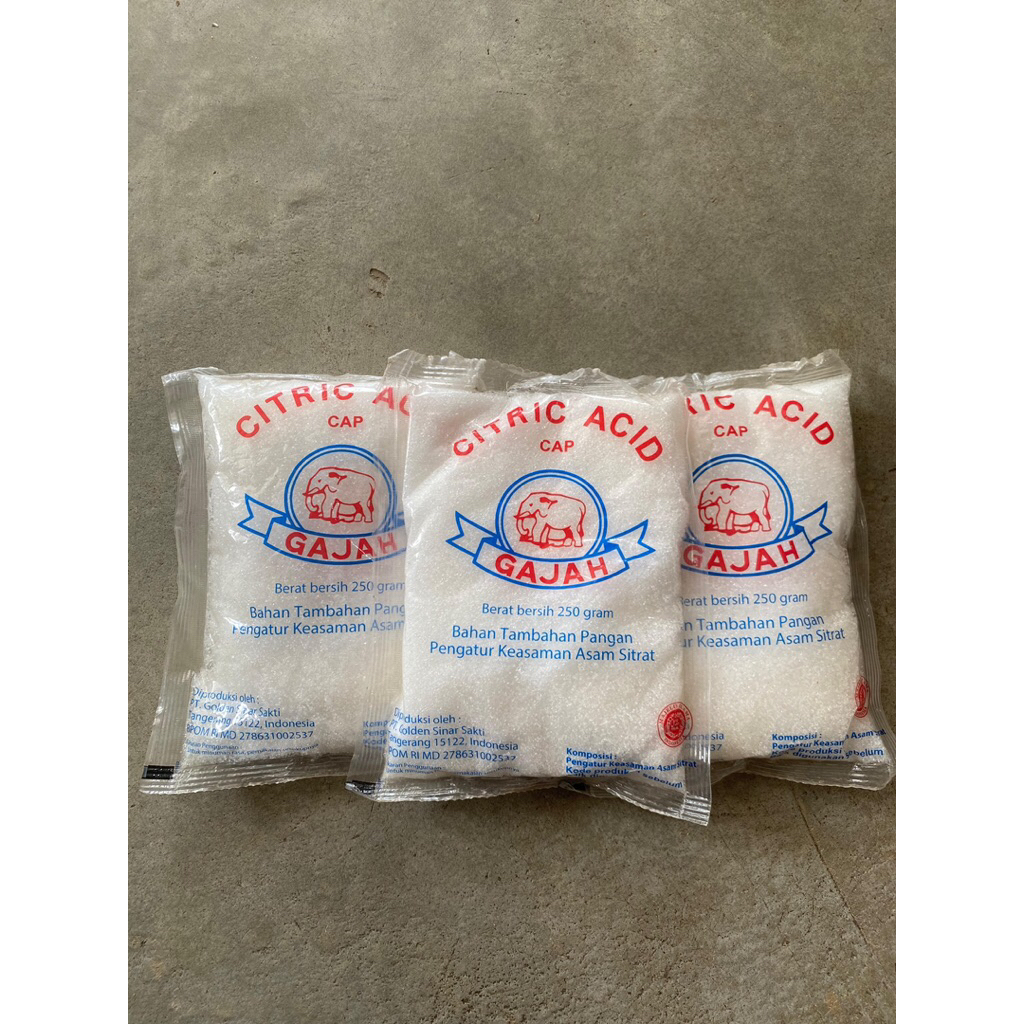 

ASAM SITRAT CITRIC ACID GAJAH 250GR