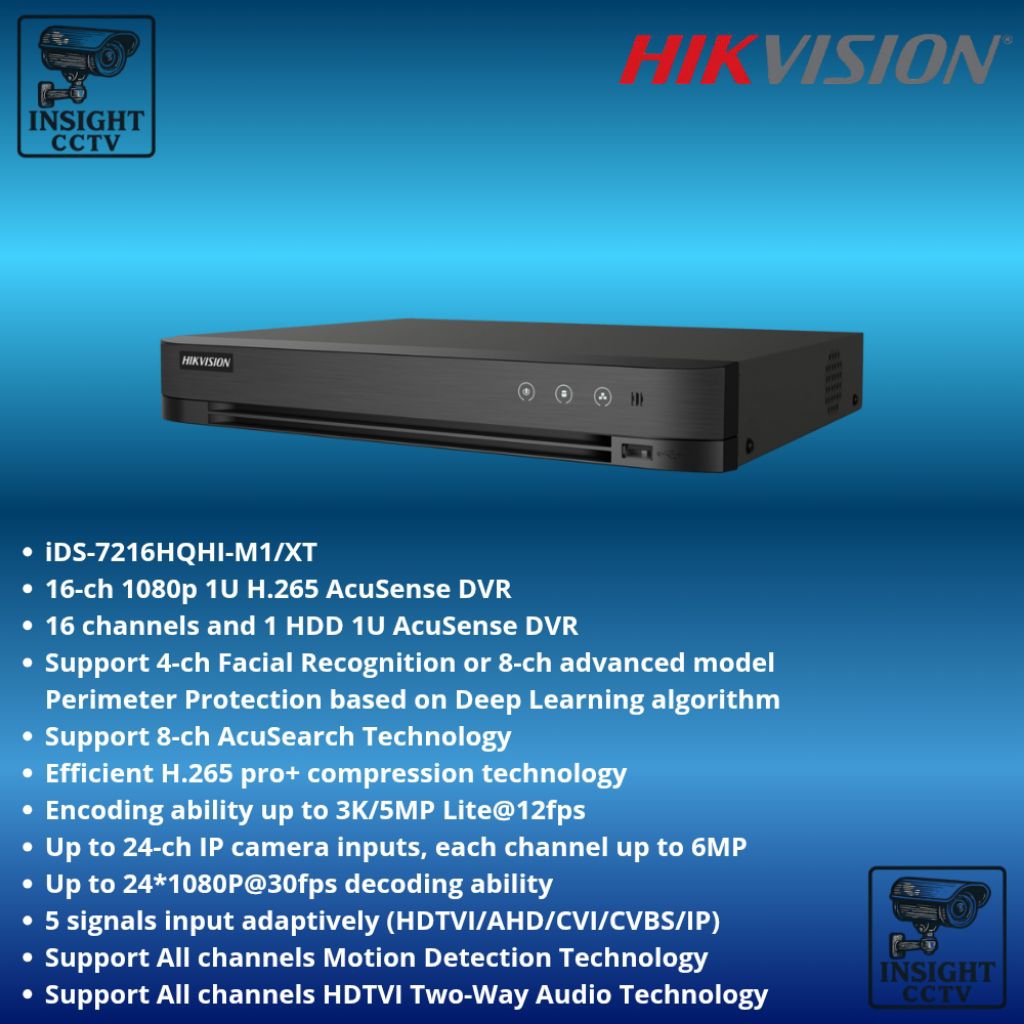 HIKVISION DVR 16CH iDS-7216HQHI-M1/XT DVR 16 CHANNEL HIKVISION
