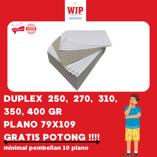 KARTON DUPLEX 250, 270, 310, 350, 400 GR KHUSUS UKURAN CUSTOM