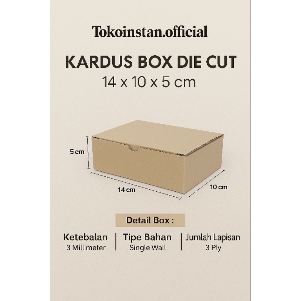 

Kardus Box 14 x 10 x 5 cm – Single Wall 3 Ply