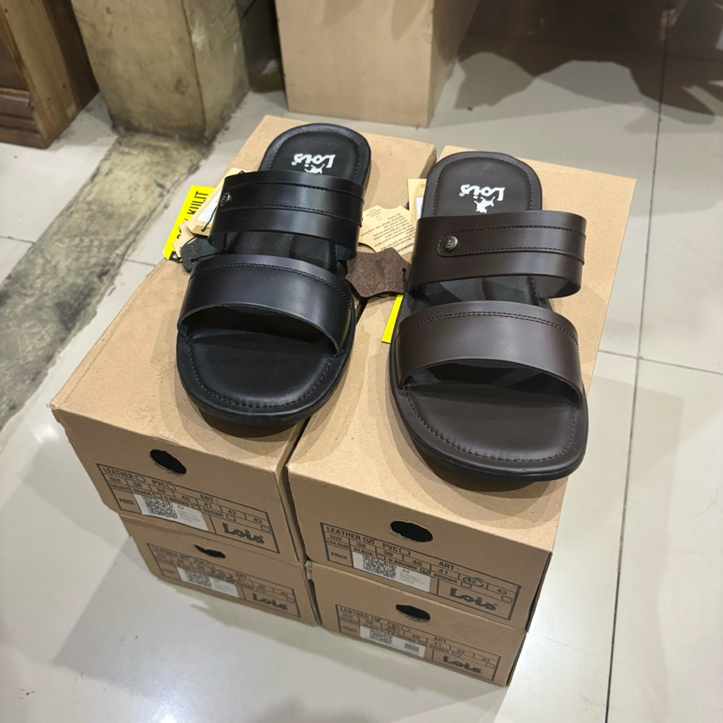 sandal lois pria kulit original STSK391A/C