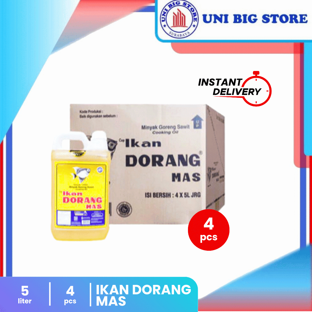 

Minyak Goreng Ikan Dorang Mas 5 liter x 4 pcs DUS