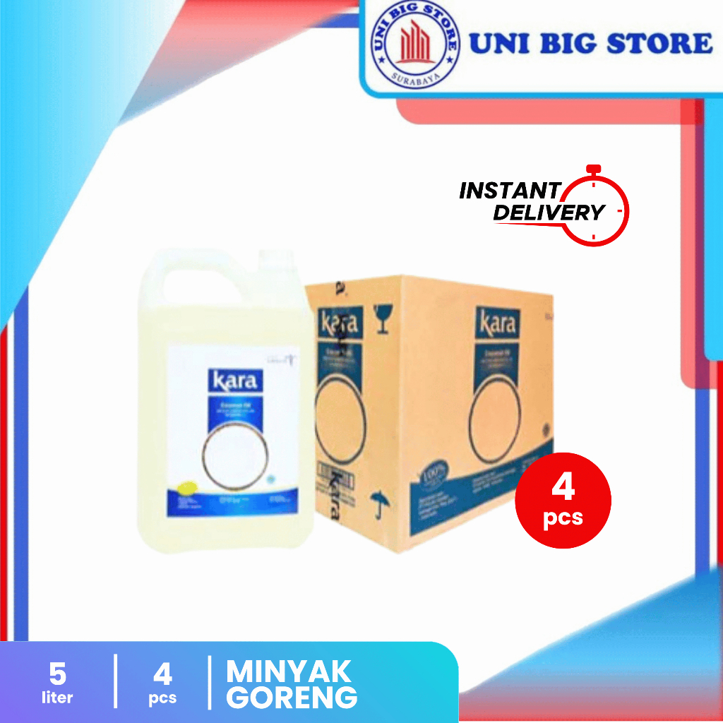 

Kara Coconut Oil 5 Liter x 4 Pcs DUS Minyak Goreng Kelapa Jerigen