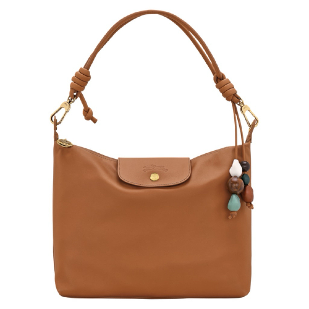 tas wanita hobo bag M leather/tas lc lepliage hobo bag M cashew