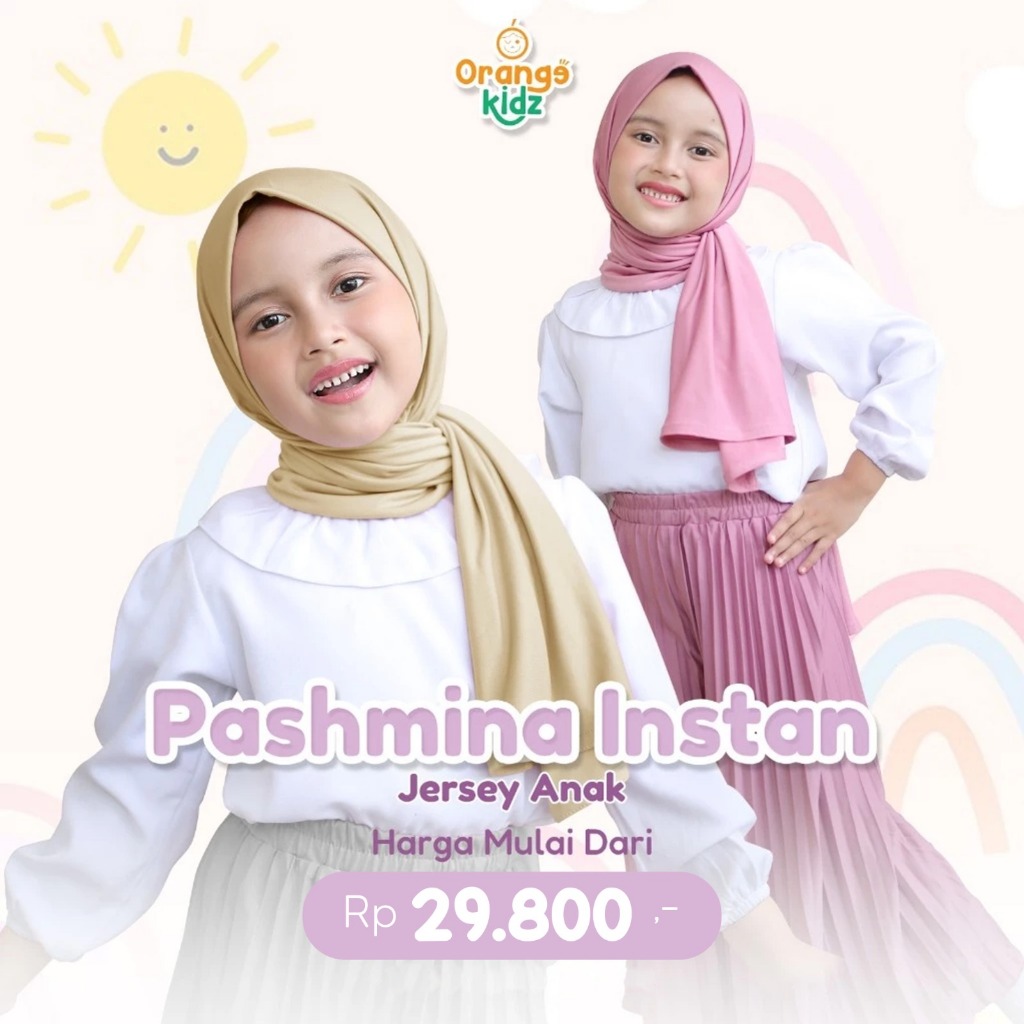 Orangekidz - Pashmina Instan Lebanon Anak Jersey Premium