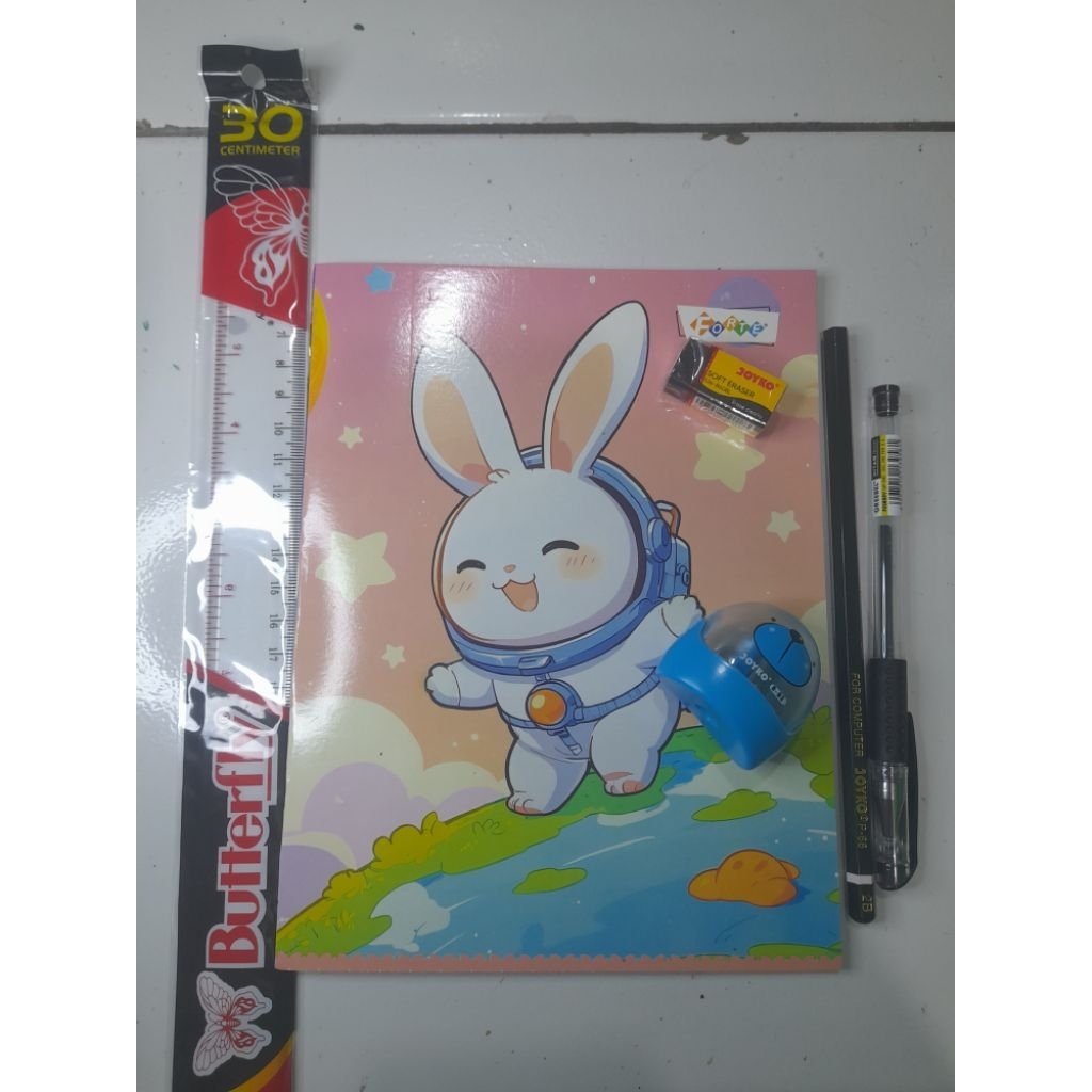 

1Set Alat Tulis 1Buku,1pulpen,Pensil,Penggaris,Rautan Dan Hapusan [Paket Hemat 1]