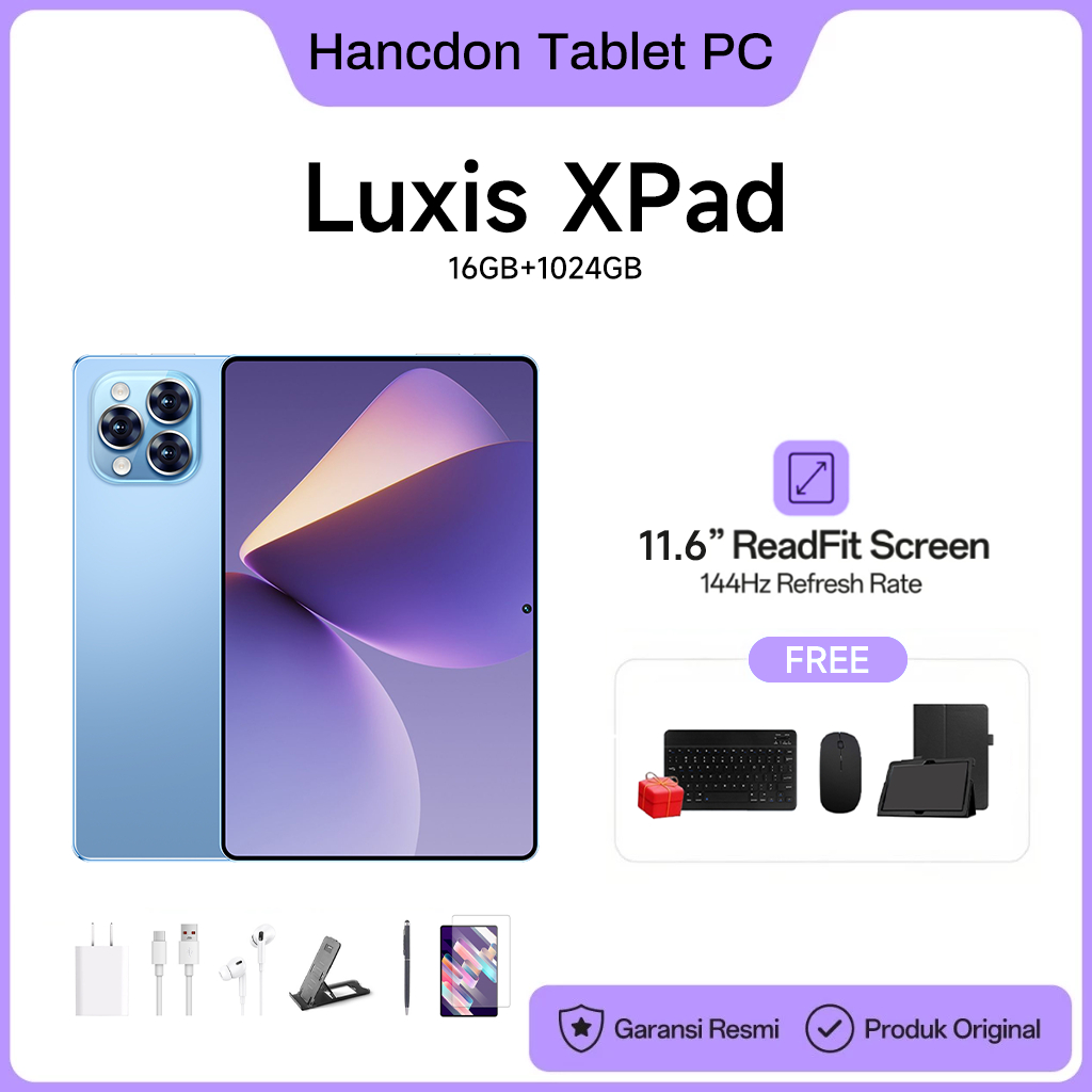 Luxis Tablet PC Tablet Android  XPad (16GB+1024GB)11.6inch"lPS Screen TabletAndroid12 8800 mAhDual S