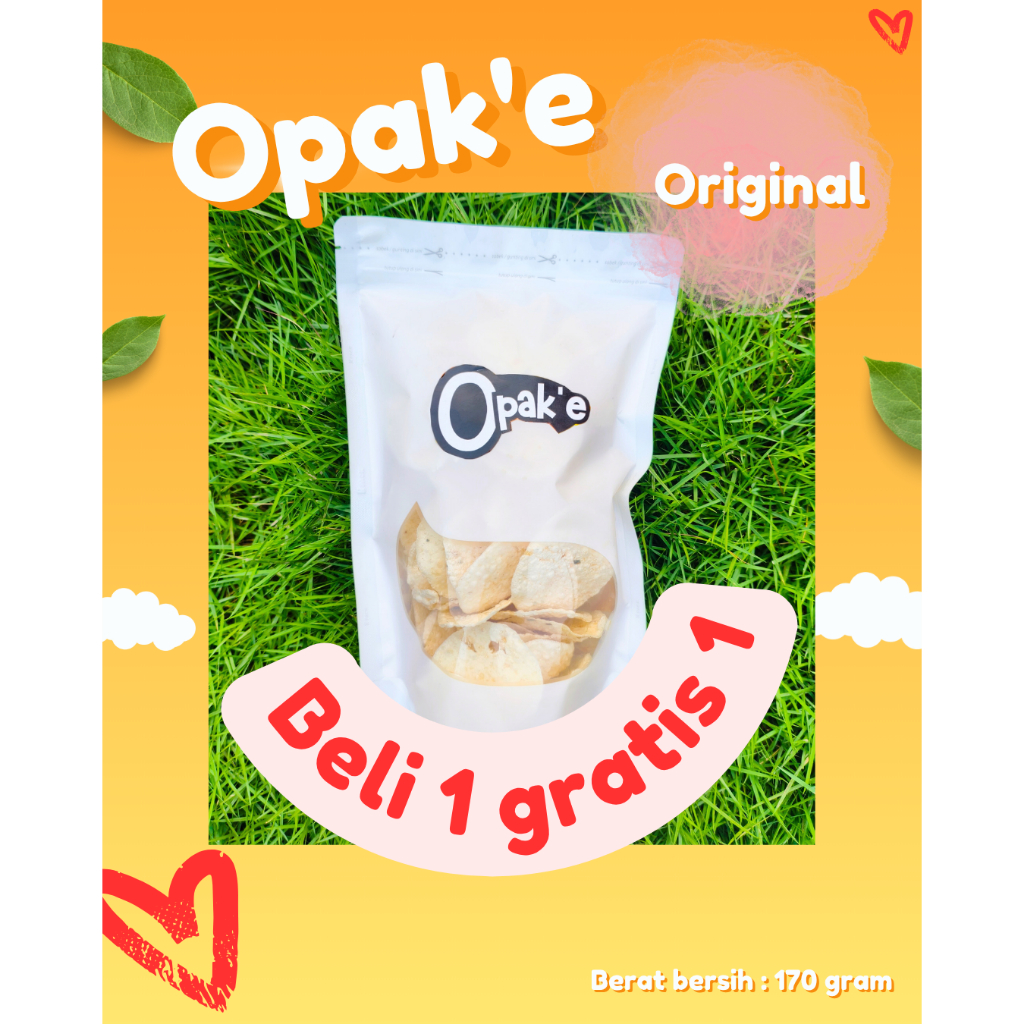 

PROMO BUY 1 GET 1 !! OPAK'E SINGKONG ORIGINAL 100gr Cemilan Keripik Snack