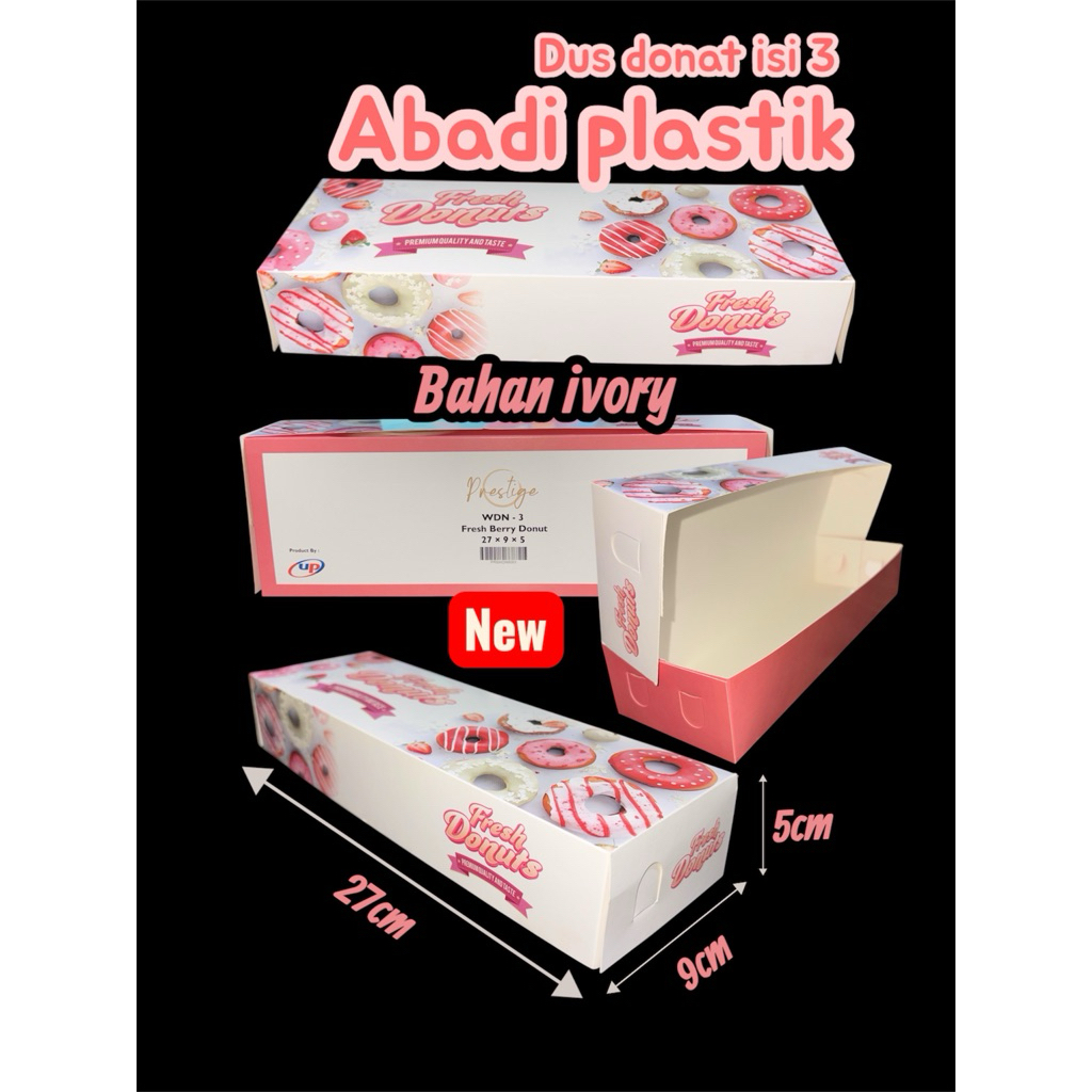 

(NEW) DUS DONAT ISI 3 PCS/BOX DONAT PINK/DUS DONAT MOTIF - MIN ORDER 10 pcs