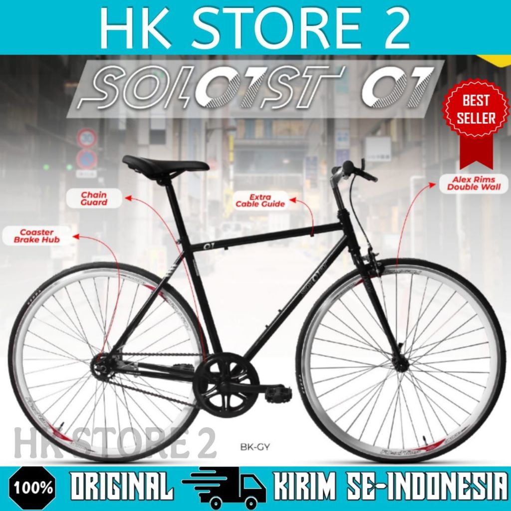 Sepeda PIXIE UNITED SOLOIST 01 700C Rem Torpedo