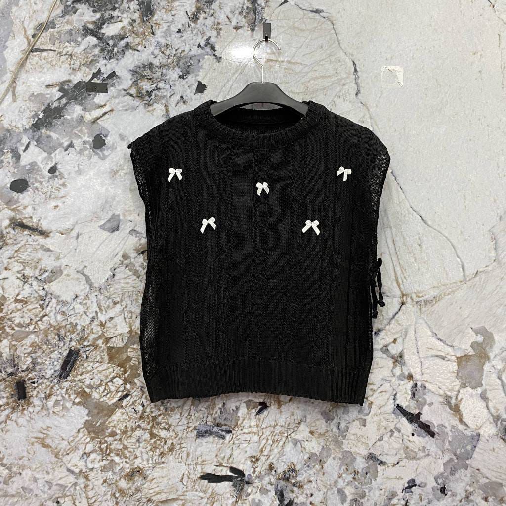 Alena vest rajut pita terbaru vest knit cable rajut atasan termurah