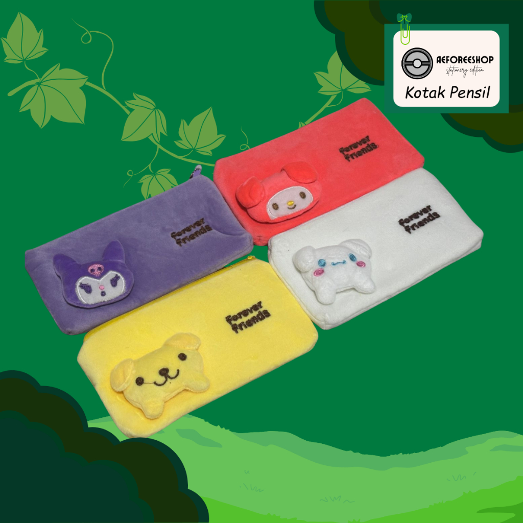 

KOTAK PENSIL PLUSHIE KARAKTER LUCU FOREVER FRIENDS SANRIO WARNA WARNA CERIA