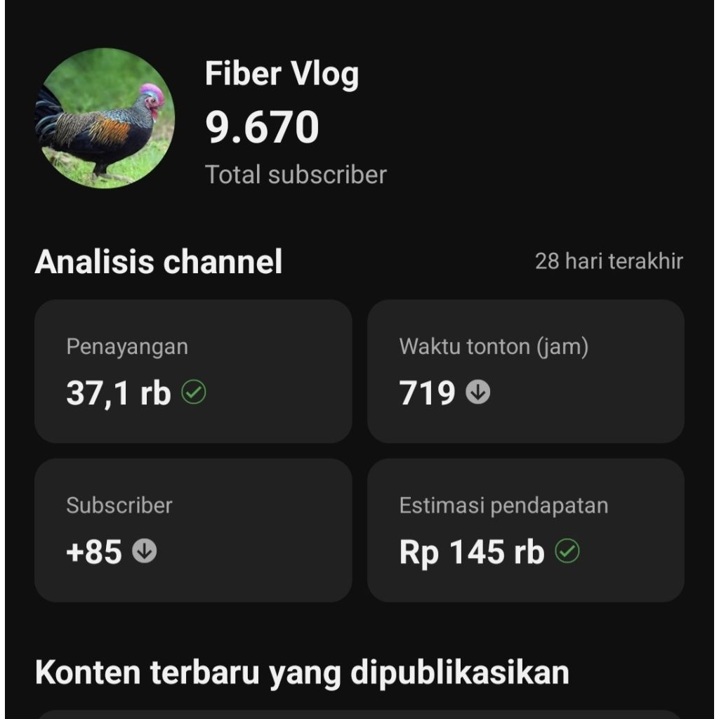 Channel Youtube sepaket adsense sudah gajian subs 9,6k