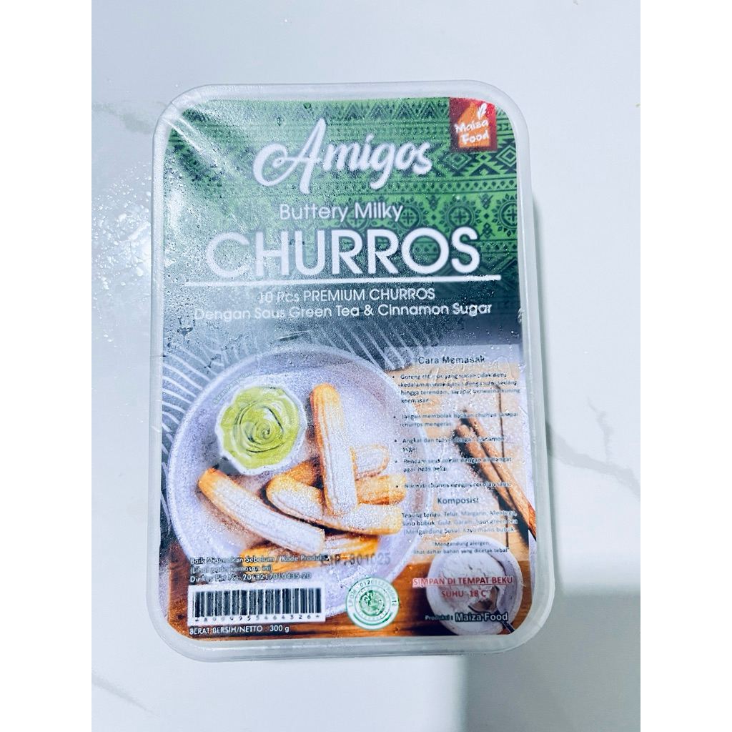 

Churros Amigos green tea dengan saus green tea dan cinnamon sugar
