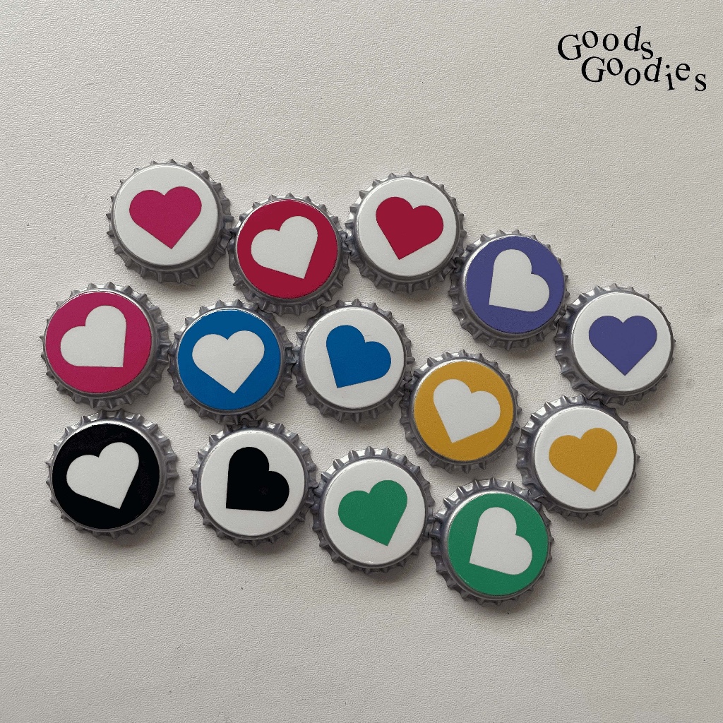 goodsgoodies Bottle Cap Pin / Pin Tutup Botol / Bottle Cap Pins Star Love Y2K / Pin Tas Lucu