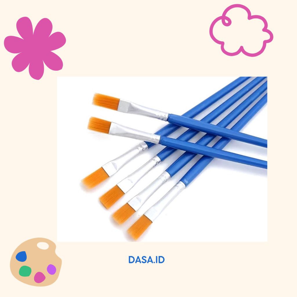 

DASA ID. Kuas Nylon Flat / Kuas Melukis / Kuas Akrilik / Minyak