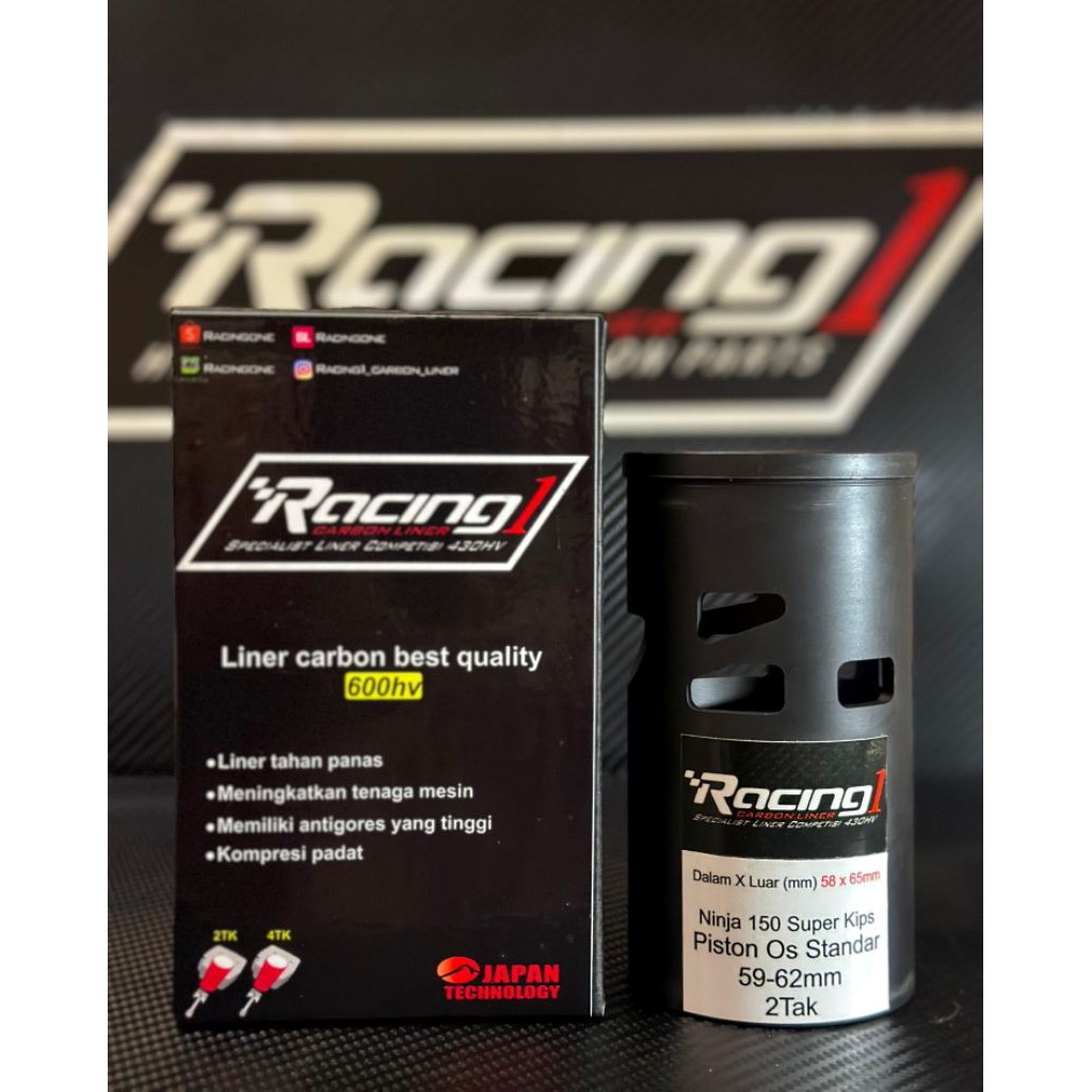 LINER CARBON RACING ONE KAWASAKI NINJA SUPERKIPS PISTON 59-62 FULLCARBON COMPETISI 600HV 2TK