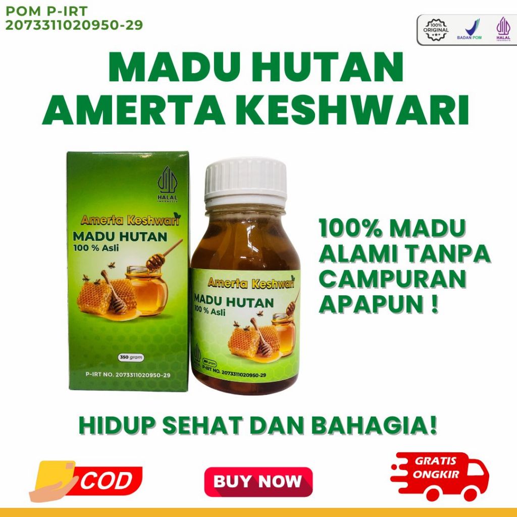 

MADU HUTAN AMERTA KESHWARI SUPER ASLI 100% ORIGINAL ALAMI TANPA CAMPURAN APAPUN RAW HONEY