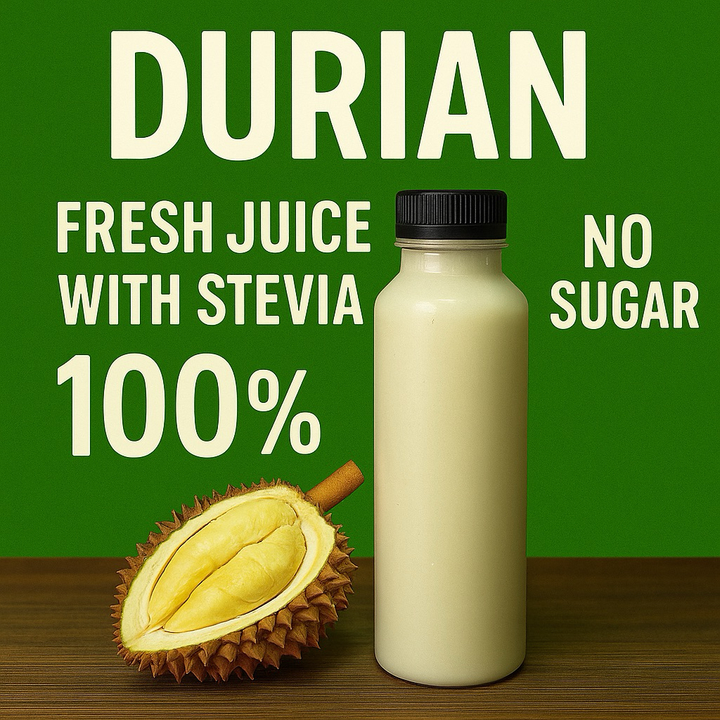 

Juicelicious Jus Buah Durian Montong Sehat With Stevia 100%, No Added Sugar - 250ml