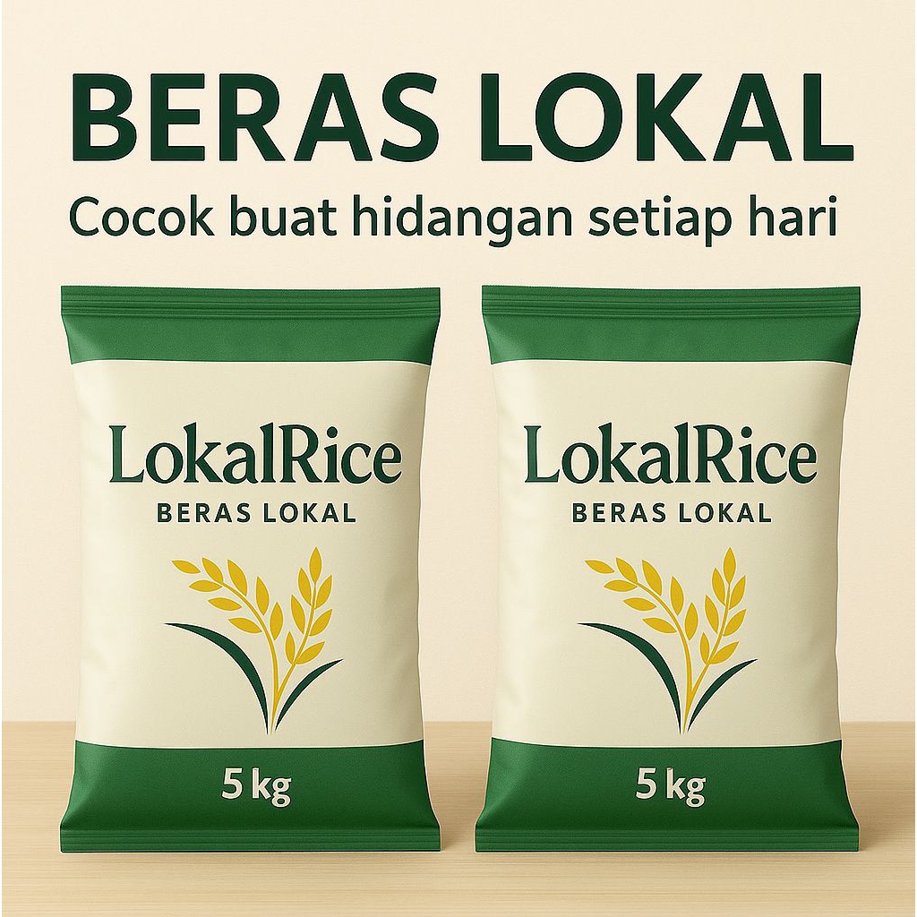 

LokalRice Beras Lokal 5kg - 2×| Untuk Masakan Harian