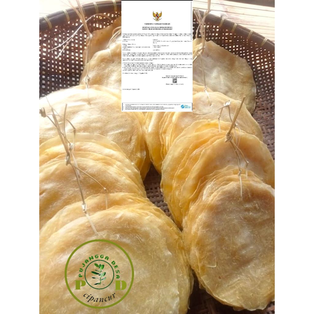 

(PROMO) Opak singkong mentah original perikat isi 10 pcs ukuran jumbo, opak/kerupuk singkong/ cemilan tradisional