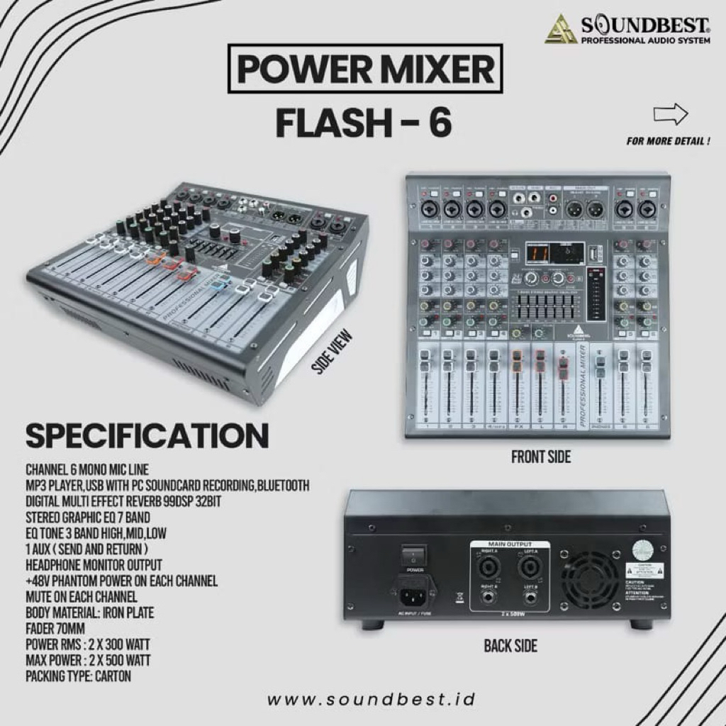 Power Mixer Soundbest Flash 6 Original Power Mixer Soundbest 6 Channel