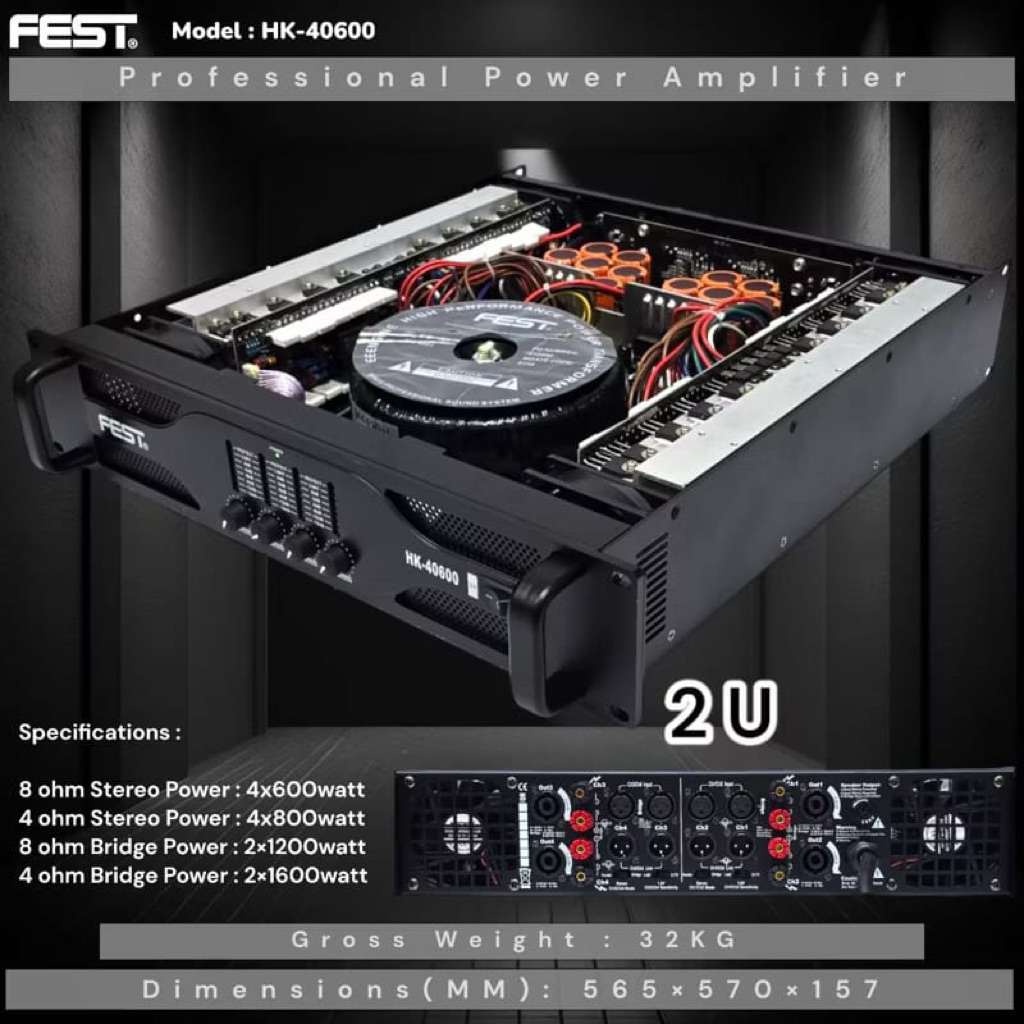 Power Amplifier Fest Hk 40600 Original Power amplifier fest 4 Channel Class H