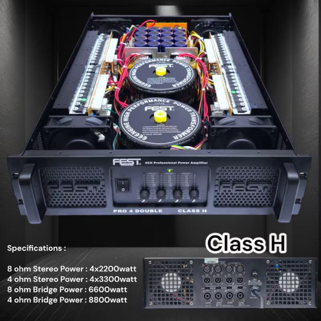 Power Amplifier Fest Pro 4 Original Power Amplifier Fest 4 Channel Class H