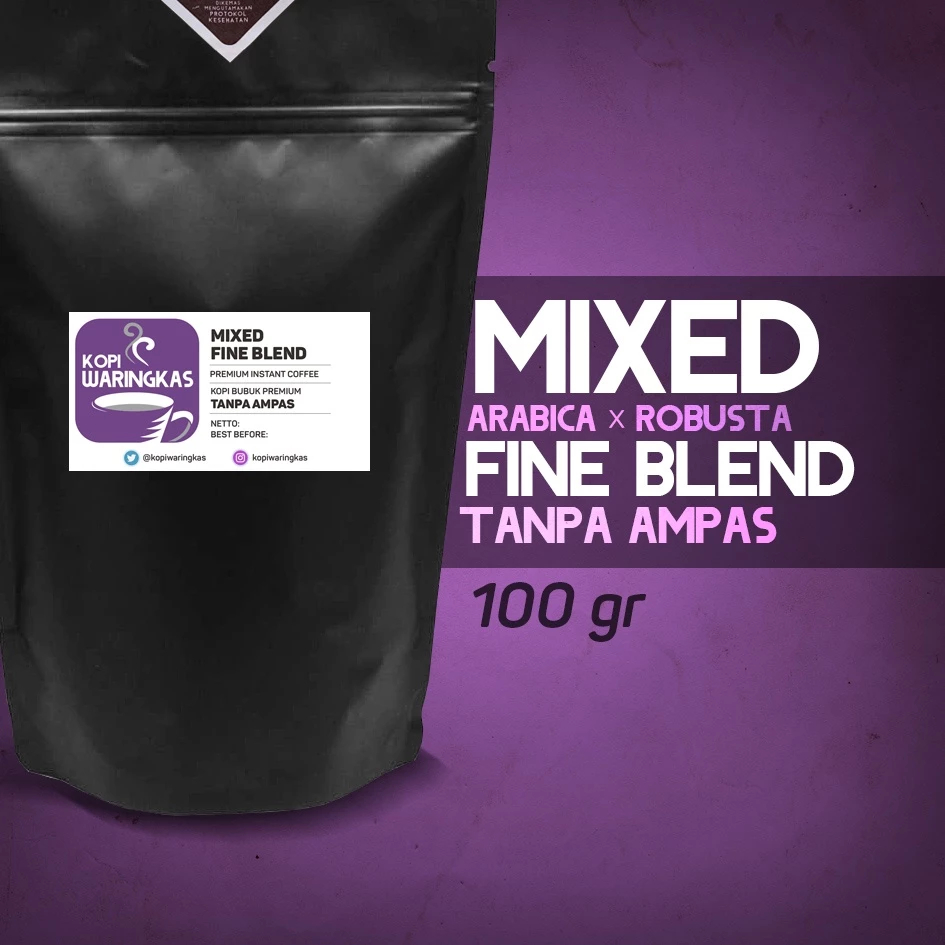 

Kopi Waringkas MIXED FINE BLEND 100 gr Premium Tanpa Ampas