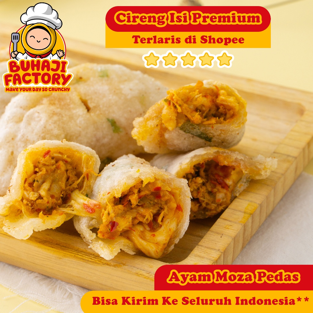 

Cireng Isi Ayam Suwir Mozzarella Lumer Pedas Premium Isi melimpah Buhaji Factory Frozen Bandung