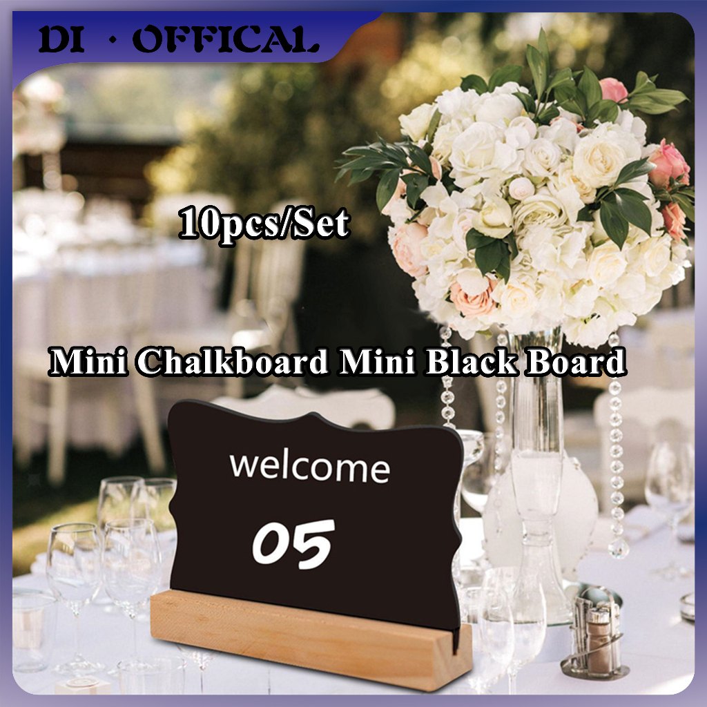 

10pcs/Set Papan Tulis Kapur Kecil Papan Hitam Kapur Cafe Mini Chalkboard Mini Black Board