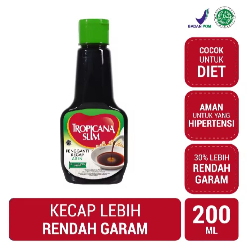 

Tropicana Slim Kecap Asin 200ml - Kecap Asin Diet Bebas Gula Rendah Garam/Natrium/Sodium Bantu Dukung Hidup Sehat