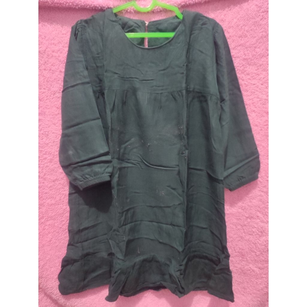 Preloved Dress/Tunik Anak Hijau Botol