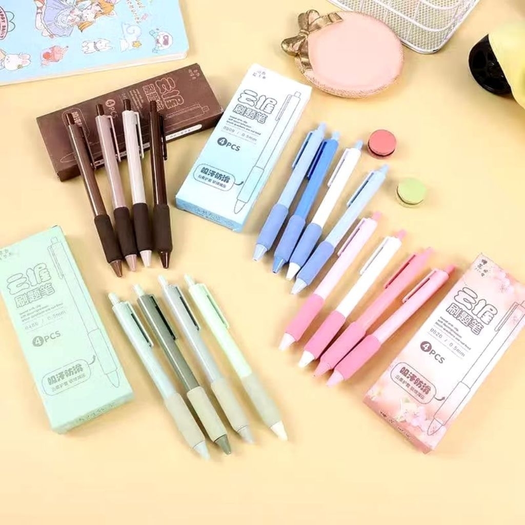 

CC pulpen mekanik set isi 4pcs ,0.5mm tinta hitam ,ada bantalan pena empuk