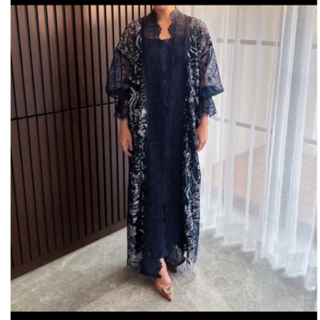 (NEW/BARU) Kina Atelier - Karusha Outer in Dark Blue non hijab