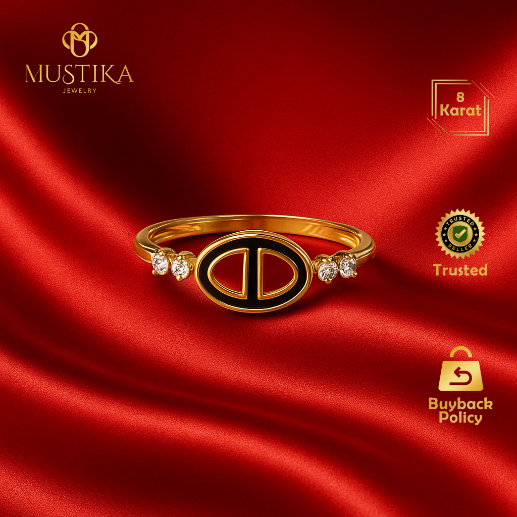 Cincin Emas 8K / 375 Model Dior Fashion [Serenity Halo] Mustika Gold Jewelry